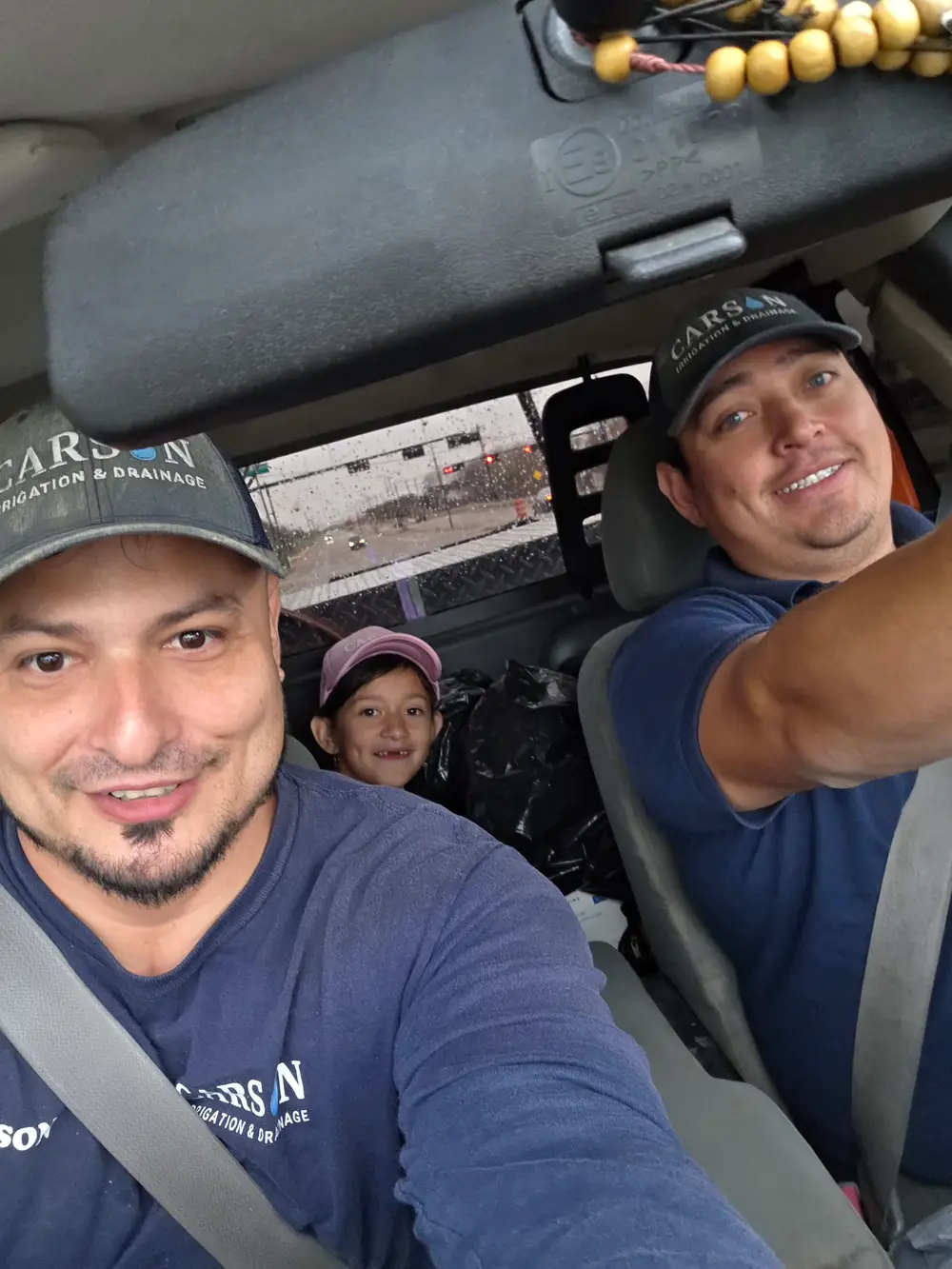 Carson Irrigation team in the work truck